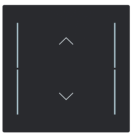 Busch Jaeger LFAW/A.1.70.11-45M Busch-art linear Afdekking 1-voudig wip voor keypad met symbool “omhoog omlaag" Zwart mat
