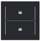 Busch Jaeger LFST/A.2.70.11-45M Busch-art linear Afdekking 2-voudig wip voor keypad met symbool “Scene" Zwart mat