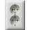 Gira 078327 Systeem 55 Dubbele wandcontactdoos met randaarde 16A 250V Met verhoogde aanraakbeveiliging (Safety Plus) en vaste afdekplaat Voor enkele inbouwdoos Steekklemmen Zuiver wit mat