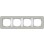 Gira 0214412 Afdekraam E3 4-voudig Grijs Soft-Touch met draagframe zuiver wit glanzend