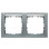 Berker 10229959 S.1 Afdekraam met tekstveld 2-voudig, Horizontaal aluminium mat