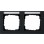 Gira 109209 E2 Afdekraam 2-voudig horizontaal met tekstkader Zwart mat