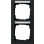 Gira 110209 E2 Afdekraam 2-voudig verticaal met tekstkader Zwart mat