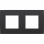 Niko 136-76800 Tweevoudige afdekplaat met 71 mm centerafstand Intense Matt Black