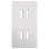 Niko 155-56852 Tweevoudig afdekplaat, verticaal 71 mm centerafstand, voor tweevoudige schakelfuncties Rocker Alu grey