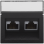 Niko 200-65400  Centraalplaat data 2x RJ schuine uitgang, Bakelite piano black coated