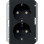 Gira 2731005 Systeem 55 Dubbele wandcontactdoos met randaarde 16A 250V met verhoogde aanraakbeveiliging (Safety Plus) voor inbouwdoos enkelvoudig Zwart mat