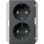 Gira 273128 Systeem 55 Dubbele wandcontactdoos met randaarde 16A 250V met verhoogde aanraakbeveiliging (Safety Plus) voor inbouwdoos enkelvoudig Antraciet