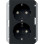 Gira 2735005 Systeem 55 Dubbele wandcontactdoos met randaarde 16A 250V met verhoogde aanraakbeveiliging (Safety Plus) voor inbouwdoos 1,5 voudig Zwart mat