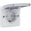 Niko 700-36805 Spuitwaterdicht stopcontact 16 A/250 Vac met randaarde, beschermingsafsluiters en met insteekklemmen Grijs