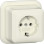 Gira 444010 Opbouw Wandcontactdoos met randaarde 16 A 250 V~ met bodemplaat en K/P-25 adapter Crème wit