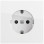 Gira 445370 F100 Wandcontactdoos met randaarde 16A 250V met verhoogde aanraakbeveiliging (Safety Plus) Zuiver wit glanzend