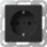Gira 4755005 Systeem 55 Wandcontactdoos met randaarde 16A 250V met verhoogde aanraakbeveiliging (Safety Plus) Zwart mat