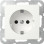 Gira 475527 Systeem 55 Wandcontactdoos met randaarde 16A 250V met verhoogde aanraakbeveiliging (Safety Plus) Zuiver wit mat
