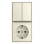 Busch-Jaeger 2601/5/20 EAPBJ-522 AP Balance Combinatie wandcontactdoos met randaarde en serieschakelaar Crème-wit