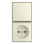 Busch-Jaeger 2601/6/20 APBJ-522 AP Balance Combinatie wandcontactdoos zonder randaarde en wisselschakelaar Crème-wit