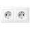 Jung AS 1520-2 BFKI WW 2-voudige wandcontactdoos met beschermingscontact 16 A 250 V Alpine wit (slagvast)