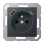 Jung A 1520 F-15 CA ANM Wandcontactdoos Frans/Belgisch systeem en USB-laadcontactdoos type C/A Antraciet mat  (België)