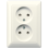 Jung AS 5010 KIU 2-voudige wandcontactdoos zonder beschermingscontact 16A 250V Met verhoogde aanrakingsveiligheid Voor enkele inbouwdoos Wit