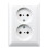 Jung AS 5010 KIU WW 2-voudige wandcontactdoos zonder beschermingscontact 16A 250V Met verhoogde aanrakingsveiligheid Voor enkele inbouwdoos Alpine wit