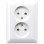 Jung AS 5010 U WW 2-voudige wandcontactdoos zonder beschermingscontact 16A 250V Voor enkele inbouwdoos Alpine wit