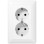 Jung AS 5015 WW 2-voudige wandcontactdoos met beschermingscontact 16A 250V Voor anderhalve inbouwdoos Alpine wit