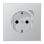 Jung HOME BT AL 1521 S-L Wandcontactdoos met randaarde Aluminium