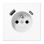 Jung LS 1520 F-15 CA WW Wandcontactdoos Frans/Belgisch systeem en USB-laadcontactdoos type C/A Alpine wit (België)