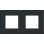 Niko 161-76800 tweevoudig afdekraam Pure Black steel