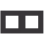 Niko 224-76800 Tweevoudige afdekraam Pure alu black brushed