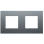 Niko 226-76800 Tweevoudige afdekraam Pure alu blue grey brushed