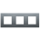 Niko 226-76700 Drievoudige afdekraam Pure alu blue grey brushed