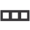 Niko 224-76700 Drievoudige afdekraam Pure alu black brushed