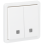 Niko 701-35105 Spuitwaterdichte, verlichtbare dubbele drukknop 10A/250 Vac met 2 N.O.- of N.G.-contacten met insteekklemmen, Wit