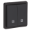 Niko 761-35105 Spuitwaterdichte, verlichtbare dubbele drukknop 10A/250 Vac met 2 N.O.- of N.G.-contacten met insteekklemmen, Zwart