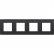 Niko 136-76400 Viervoudige afdekplaat met 71 mm centerafstand Intense Matt Black