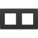Niko 136-76800 Tweevoudige afdekplaat met 71 mm centerafstand Intense Matt Black