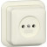 Gira 447010 Opbouw Wandcontactdoos zonder randaarde 2-polig 16 A 250 V~ met montageplaat en adapter K/P25 Crème wit