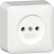 Gira 447014 Opbouw Wandcontactdoos zonder aardcontact 2-polig 16 A 250 V met montageplaat Zuiver wit 