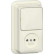 Gira 447610 Opbouw Combinatie wipschakelaar/wandcontactdoos zonder randaarde 2-polig 16 A 250 V~ met montageplaat en adapter K/P25 Universele uit-wisselschakelaar Crème wit
