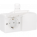 Niko 701-37848 Spuitwaterdicht dubbel horizontaal stopcontact 16 A/250 Vac met beschermingsafsluiters en voorbedraad