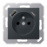 Jung A 1520 F-15 CA ANM Wandcontactdoos Frans/Belgisch systeem en USB-laadcontactdoos type C/A Antraciet mat 