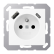 Jung A 1520 F-15 CA WWM Wandcontactdoos Frans/Belgisch systeem en USB-laadcontactdoos type C/A Sneeuwwit mat