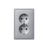 Jung AL 5015-L 2-voudige wandcontactdoos met beschermingscontact met geïntegreerde verhoogde aanrakingsveiligheid Aluminium