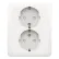 Niko 101-67865 Dubbel stopcontact met randaarde en beschermingsafsluiters White