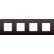 Niko 135-76400 Viervoudige afdekplaat met 71 mm centerafstand Intense dark brown