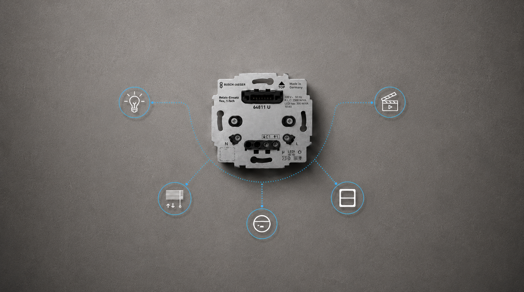 Busch-flexTronics sokkels en bedieningselementen voor flexibel schakelen, dimmen en smart home