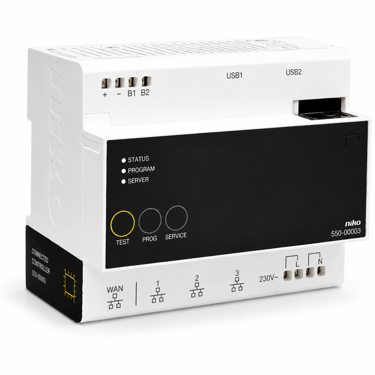Niko Home Control Connected controller 550-00003 als brein van een bedrade installatie