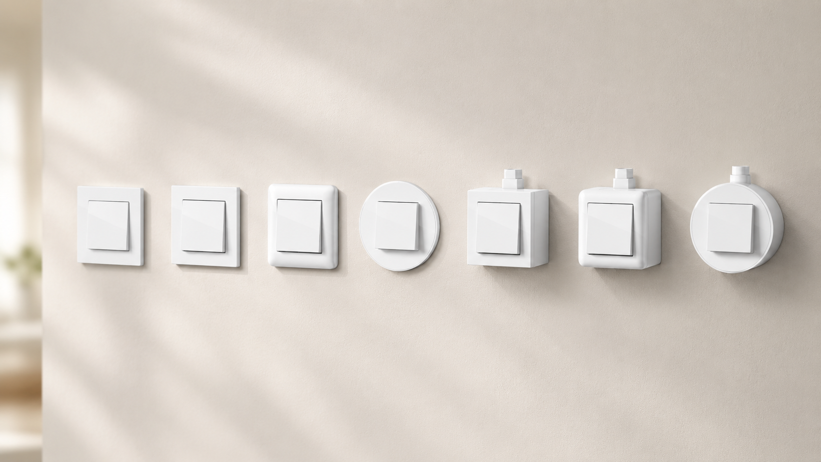 Gira System 55 designlijnen: inbouw- en opbouwschakelaars in wit